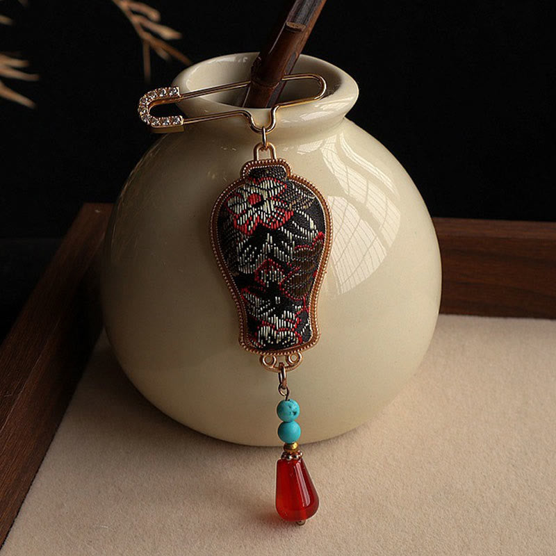 Buddha Stones Song Brocade Vaasontwerp Elegante Broche - image 2