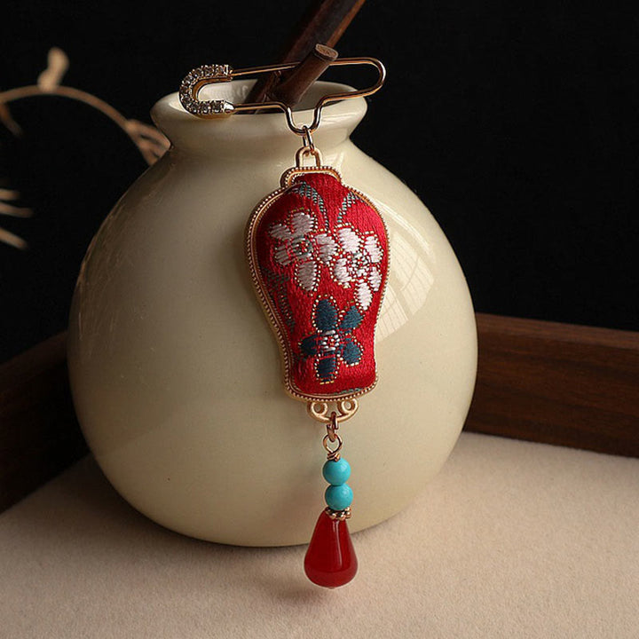 Buddha Stones Song Brocade Vaasontwerp Elegante Broche - image 0