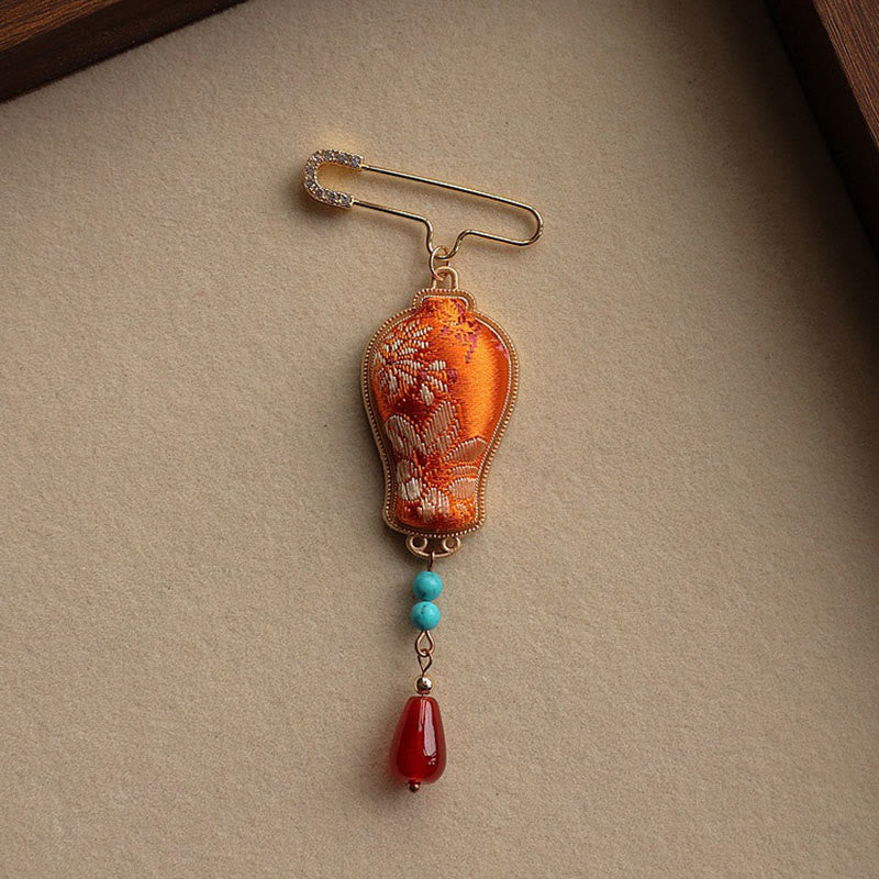 Buddha Stones Song Brocade Vaasontwerp Elegante Broche - image 6
