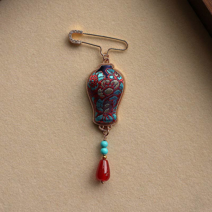 Buddha Stones Song Brocade Vaasontwerp Elegante Broche - image 9