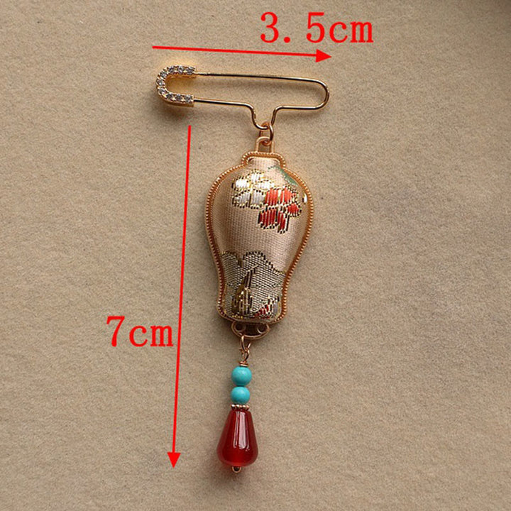 Buddha Stones Song Brocade Vaasontwerp Elegante Broche - image 5