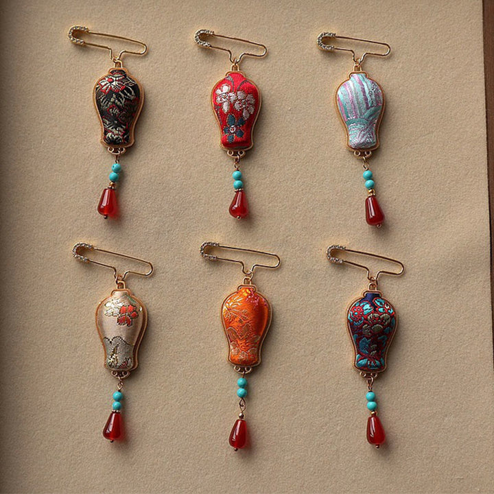 Buddha Stones Song Brocade Vaasontwerp Elegante Broche - image 10
