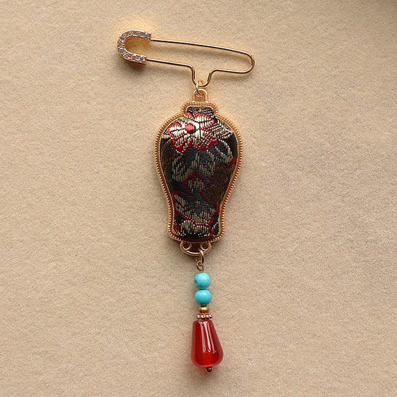 Buddha Stones Song Brocade Vaasontwerp Elegante Broche - image 3