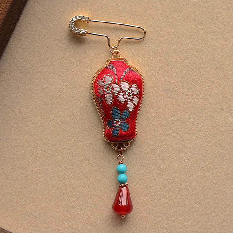 Buddha Stones Song Brocade Vaasontwerp Elegante Broche - image 1
