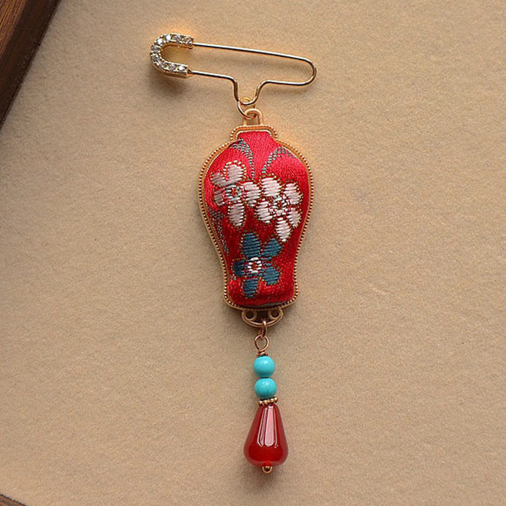 Buddha Stones Song Brocade Vaasontwerp Elegante Broche - image 1
