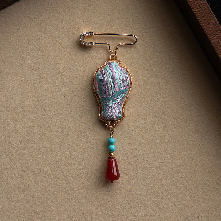 Buddha Stones Song Brocade Vaasontwerp Elegante Broche - image 7