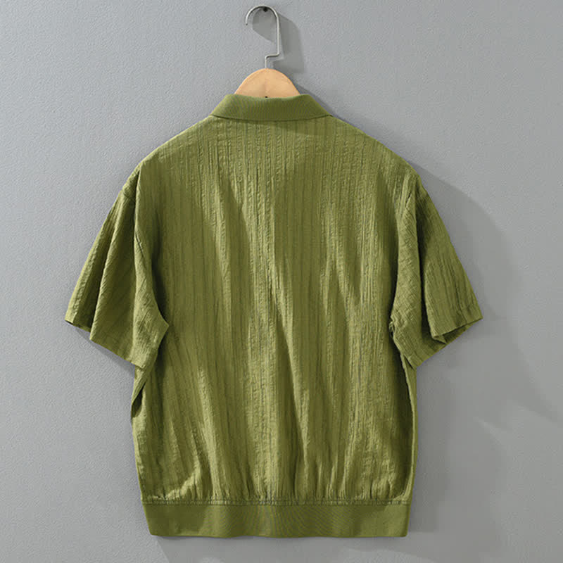Buddha Stones Zomerse casual minimalistische effen Overhemden met knoopsluiting - image 1