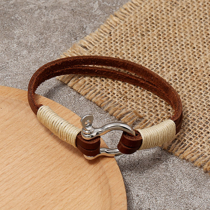 Buddha Stones Leren dubbelgewikkelde armband met draadsluiting en Armband - image 2