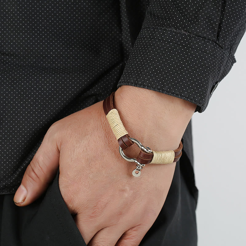 Buddha Stones Leren dubbelgewikkelde armband met draadsluiting en Armband - image 6