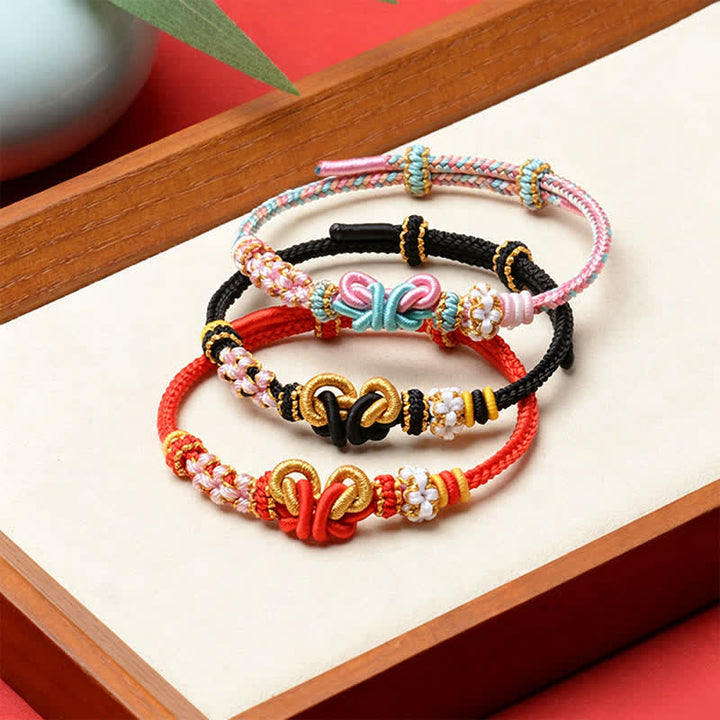 Buddha Stones Handgemaakte geweven Armband met verstelbaar koord voor geluk - image 12