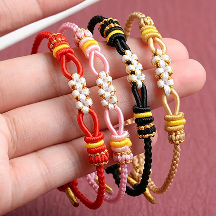 Buddha Stones Handgemaakte verstelbare Armband met perzikbloesemknoop - image 9