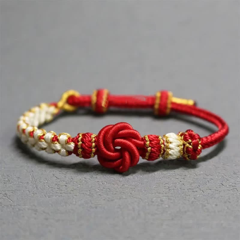 Buddha Stones Mandala gevlochten touw Armband voor zelfvertrouwen - Rood - Geen accessoire - image 7