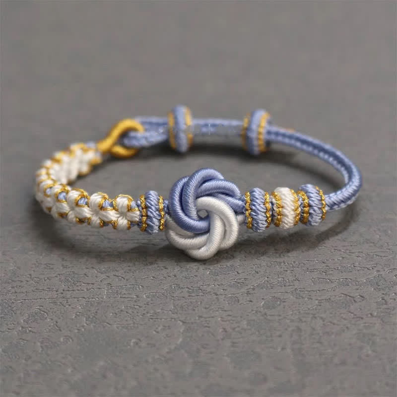 Buddha Stones Mandala gevlochten touw Armband voor zelfvertrouwen - Licht Hemelsblauw - Geen accessoire - image 25