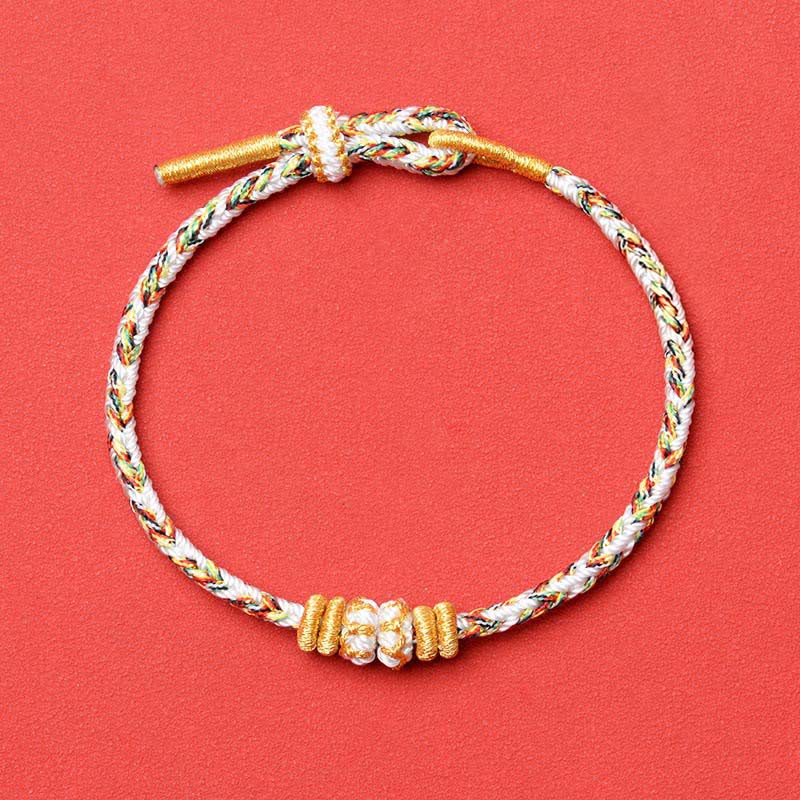 Buddha Stones Witte gevlochten Armband met bloemmotief - Wit - Geen accessoire - image 5