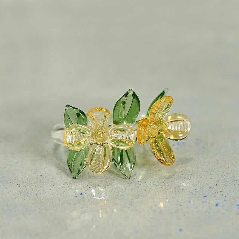 Buddha Stones Liuli Osmanthus Bloem Ring - image 6