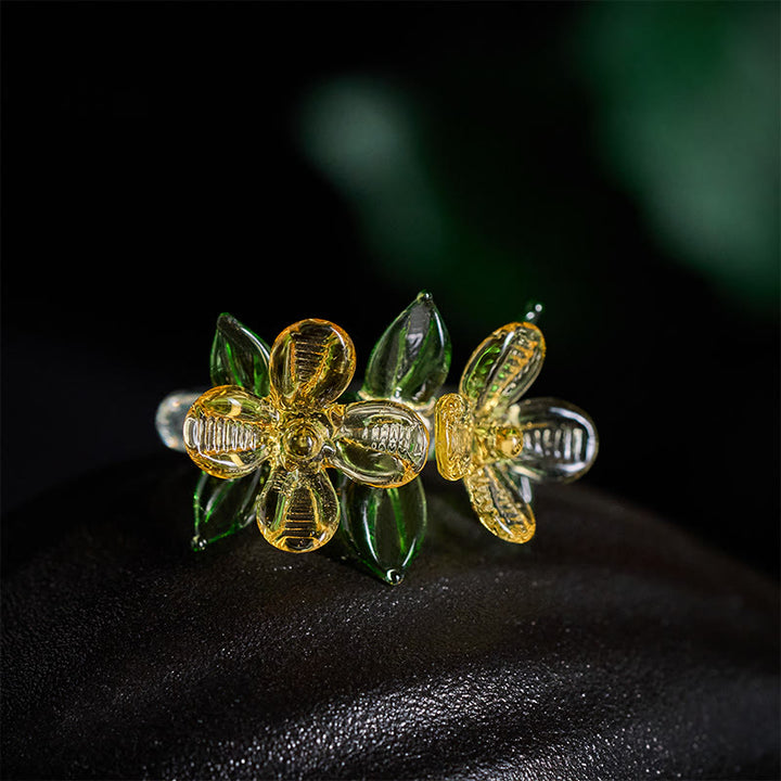Buddha Stones Liuli Osmanthus Bloem Ring - image 3