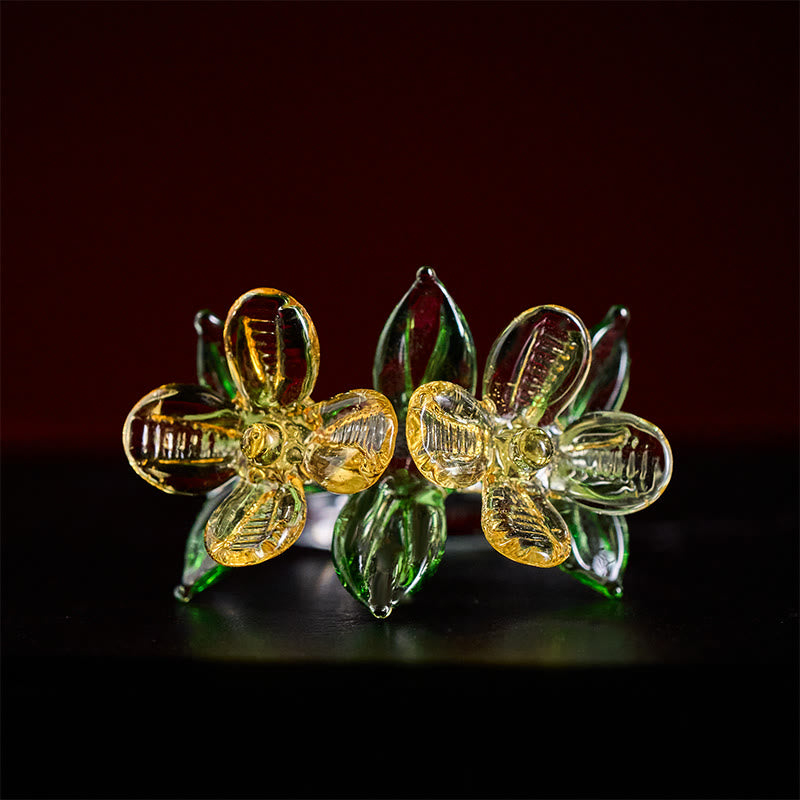 Buddha Stones Liuli Osmanthus Bloem Ring - image 2