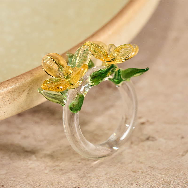 Buddha Stones Liuli Osmanthus Bloem Ring - image 7