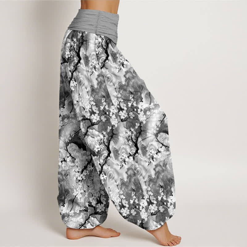Buddha Stones Harembroek voor dames van 100% Cotton met aquarel bloemenpatroon en elastische Taille - image 10
