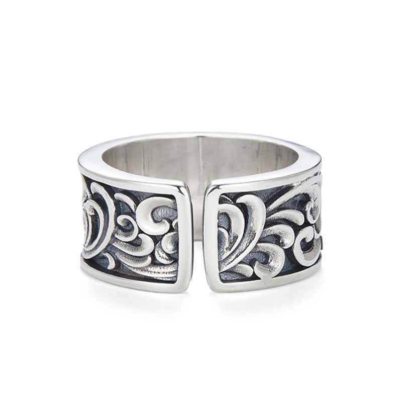 Buddha Stones Koperen Draak Tang Dynastie Bloemmotief Ring - image 3