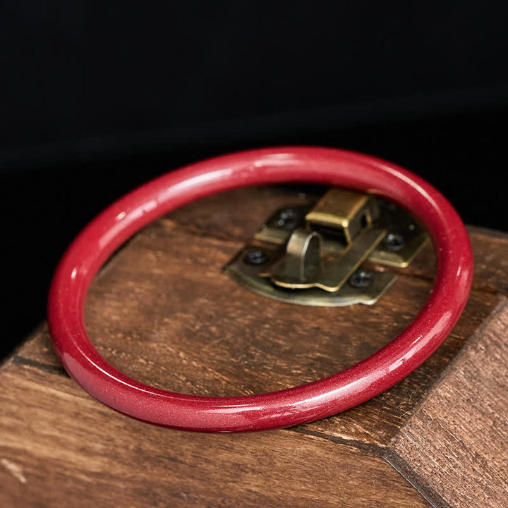 Buddha Stones Cinnabar Plain Heart Sutra Calm Bangle-armband - image 3