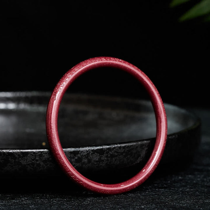 Buddha Stones Cinnabar Plain Heart Sutra Calm Bangle-armband - image 9