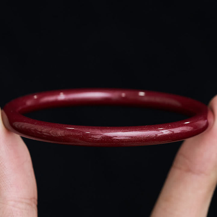Buddha Stones Cinnabar Plain Heart Sutra Calm Bangle-armband - image 4