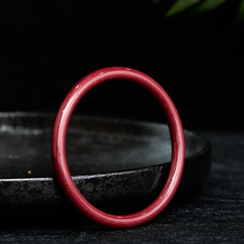 Buddha Stones Cinnabar Plain Heart Sutra Calm Bangle-armband - image 2