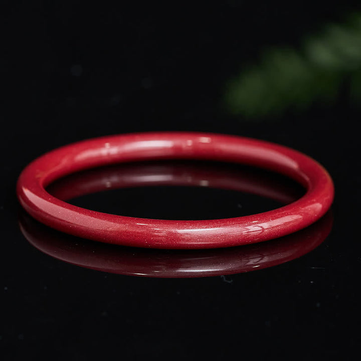 Buddha Stones Cinnabar Plain Heart Sutra Calm Bangle-armband - image 1