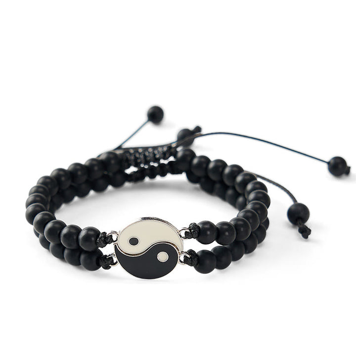 Buddha Stones Yin Yang Hematiet Matsteen Lavasteen Armband - image 10