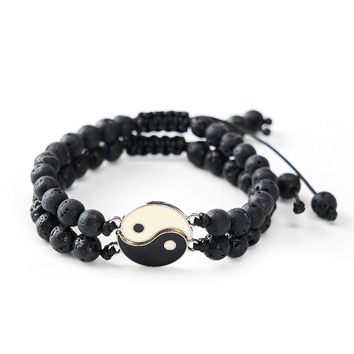 Buddha Stones Yin Yang Hematiet Matsteen Lavasteen Armband - image 15
