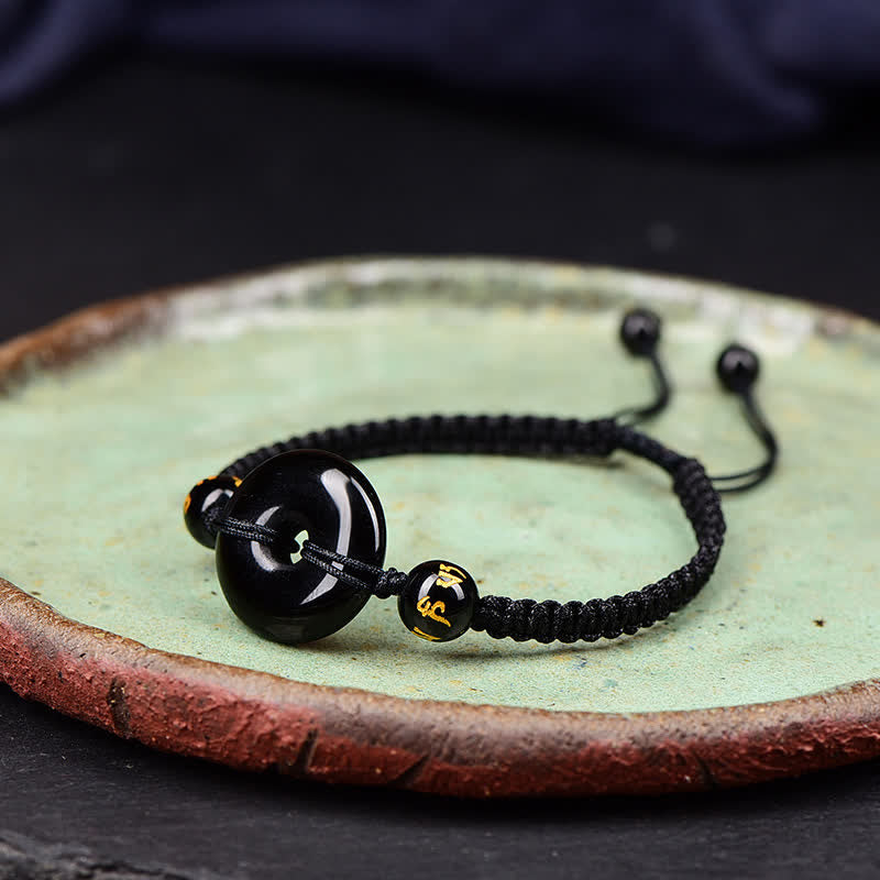 Buddha Stones Zwarte obsidiaan vredesgesp Armband - image 4