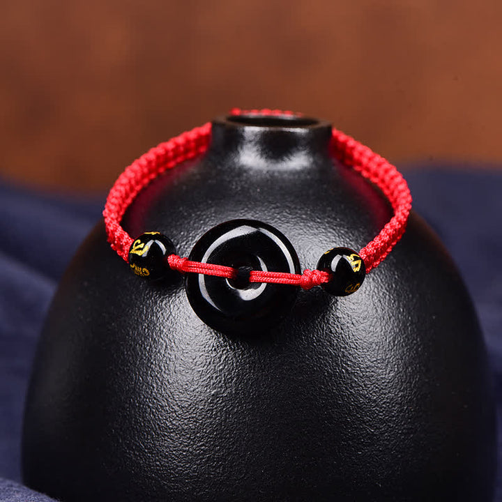 Buddha Stones Zwarte obsidiaan vredesgesp Armband - image 2
