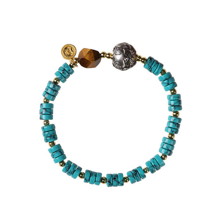 Buddha Stones Turquoise Communicatie Handgemaakte Nieuwe Chinese Armband - image 11