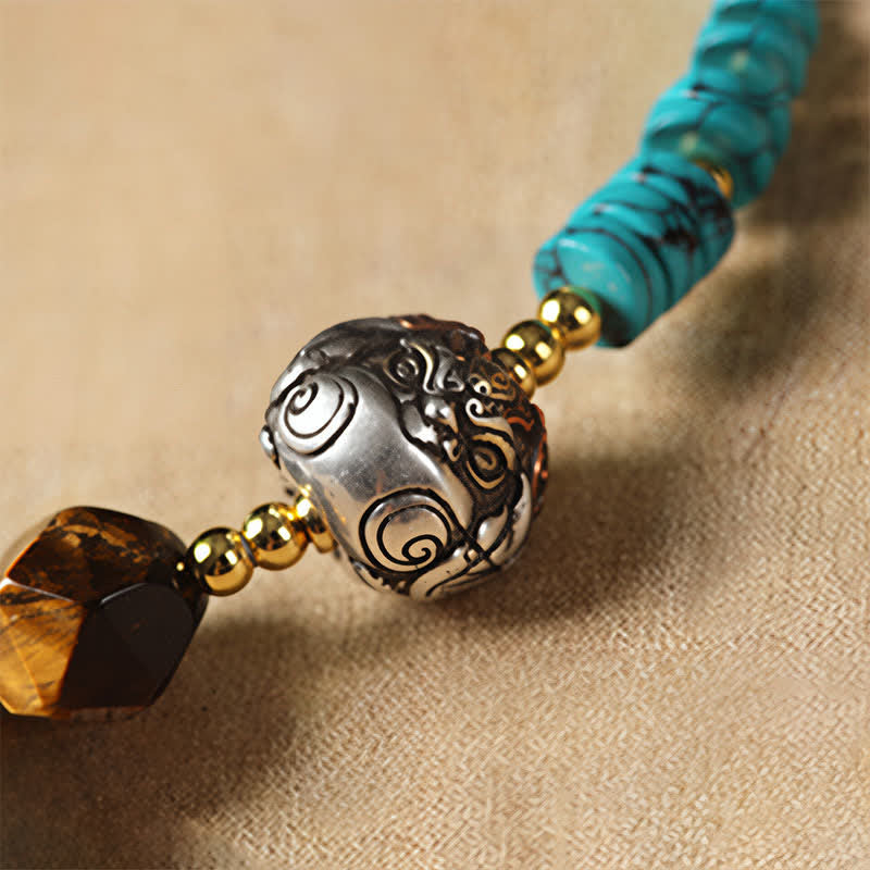 Buddha Stones Turquoise Communicatie Handgemaakte Nieuwe Chinese Armband - image 9