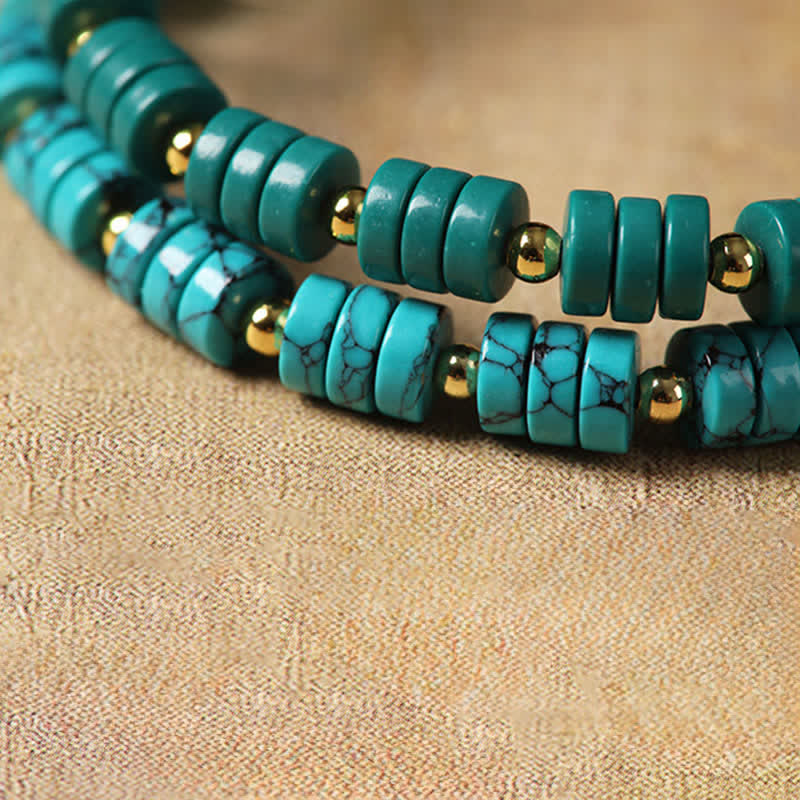 Buddha Stones Turquoise Communicatie Handgemaakte Nieuwe Chinese Armband - image 8