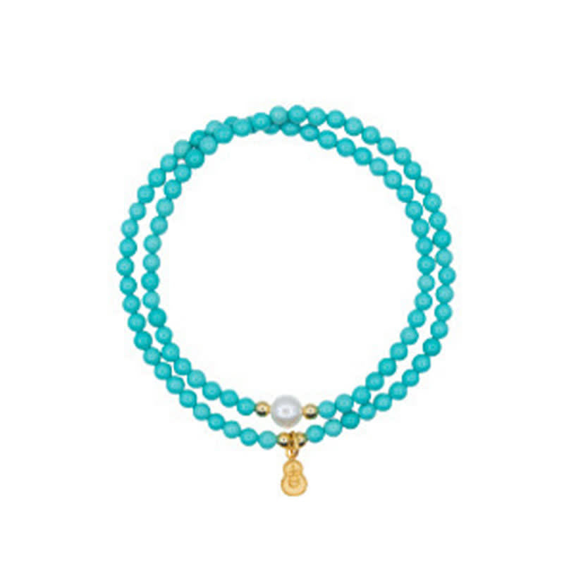 Buddha Stones Handgemaakte Armband met hanger in de vorm van een turkooizen parel en dubbele bescherming. - image 12