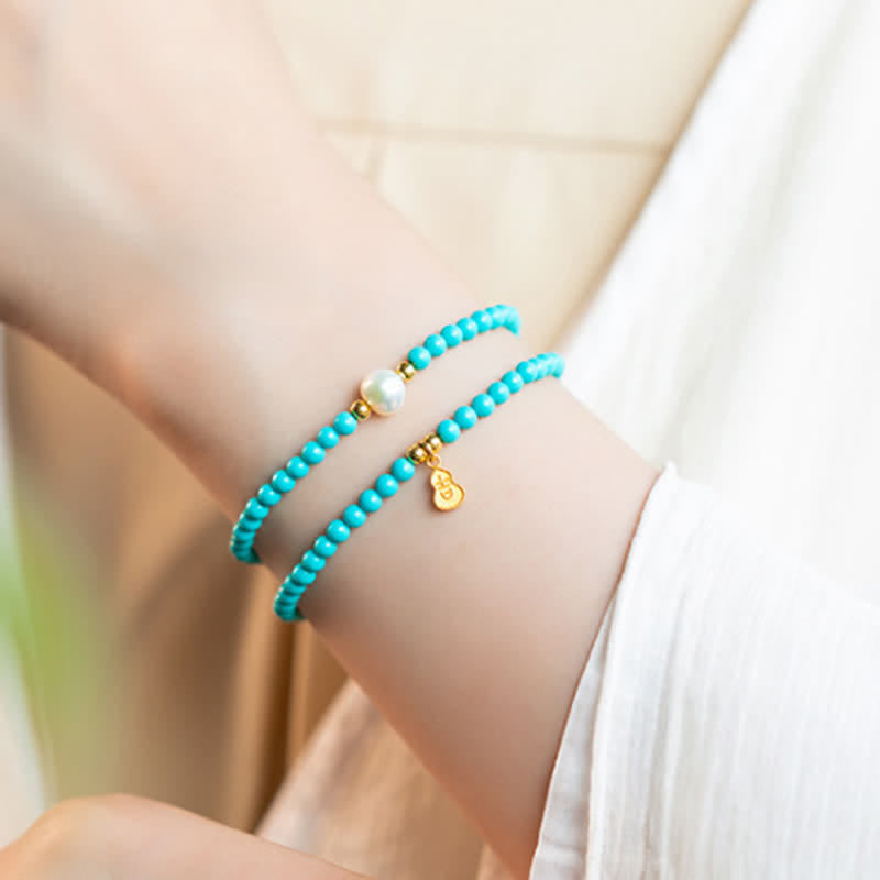Buddha Stones Handgemaakte Armband met hanger in de vorm van een turkooizen parel en dubbele bescherming. - image 11