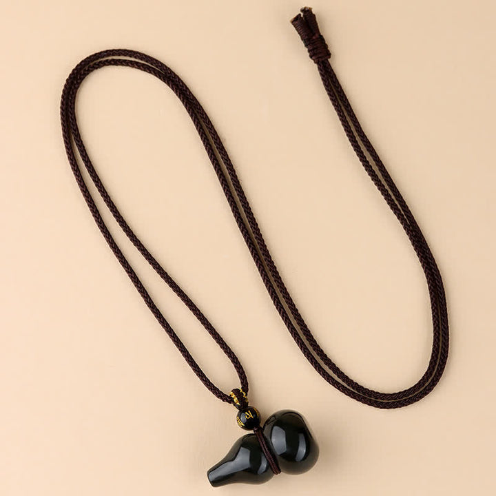 Buddha Stones Handgeweven Ketting met regenboogobsidiaan pompoenmotief ter bescherming. - Regenboogobsidiaan (kleur verandert in het licht) - image 0