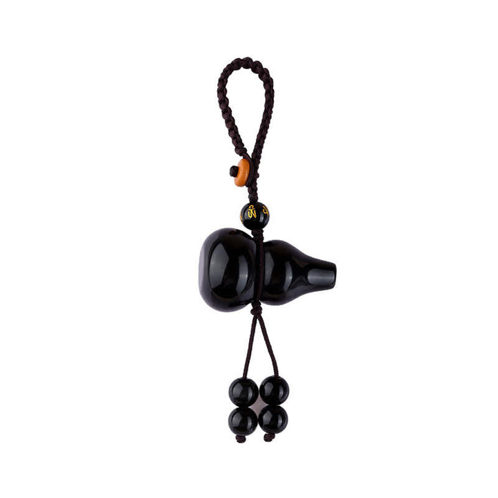 Buddha Stones Regenboog Obsidiaan Kalebas Bescherming Handgeweven Vintage Sleutelhangers - image 3