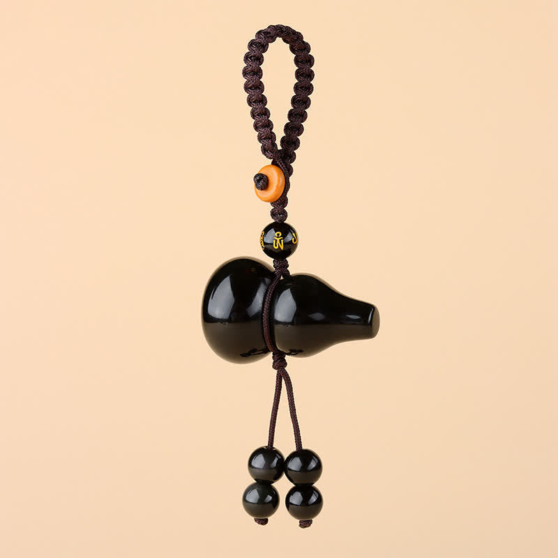 Buddha Stones Regenboog Obsidiaan Kalebas Bescherming Handgeweven Vintage Sleutelhangers - image 1