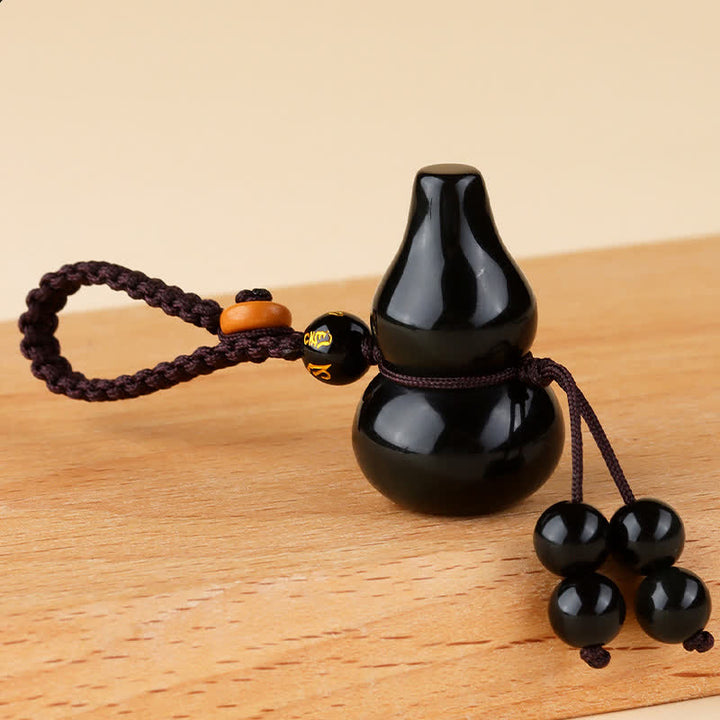 Buddha Stones Regenboog Obsidiaan Kalebas Bescherming Handgeweven Vintage Sleutelhangers - Regenboogobsidiaan (kleur verandert in het licht) - image 0