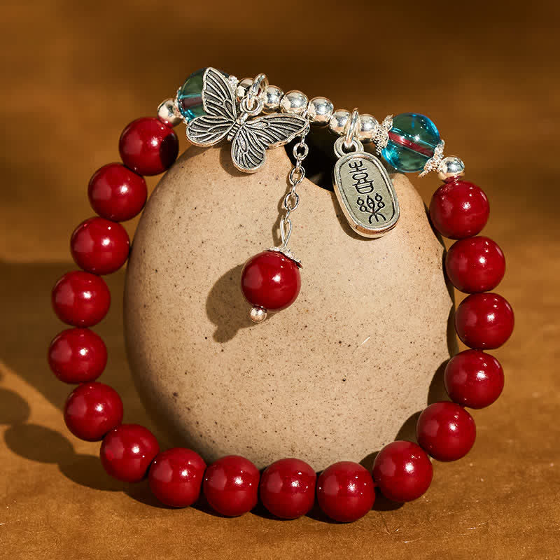 Buddha Stones Cinnabar koperen vlinder Armband - image 1