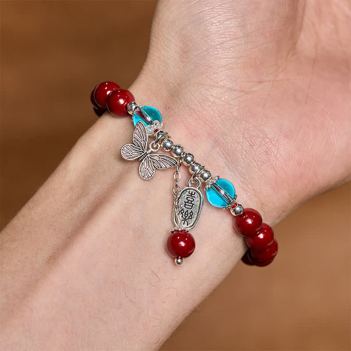Buddha Stones Cinnabar koperen vlinder Armband - image 9