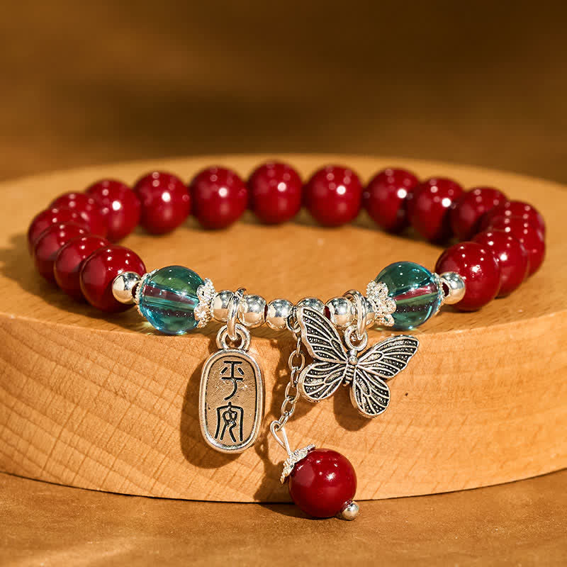Buddha Stones Cinnabar koperen vlinder Armband - Cinnaber (Polsomtrek: 15-16 cm) - image 0