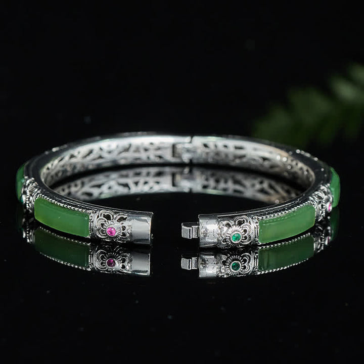 Buddha Stones Koperen Manchetarmband met groene agaat - image 12