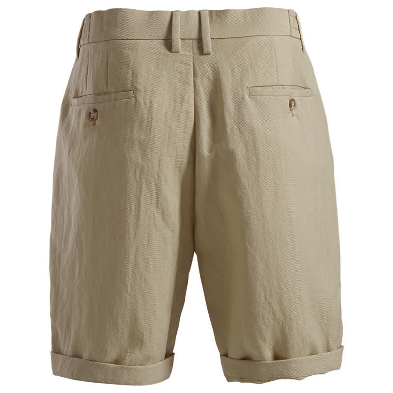 Buddha Stones Zomerse casual klassieke bermudashorts met ritssluiting en knoopsluiting voor heren, effen kleur, met Zakken. - image 1