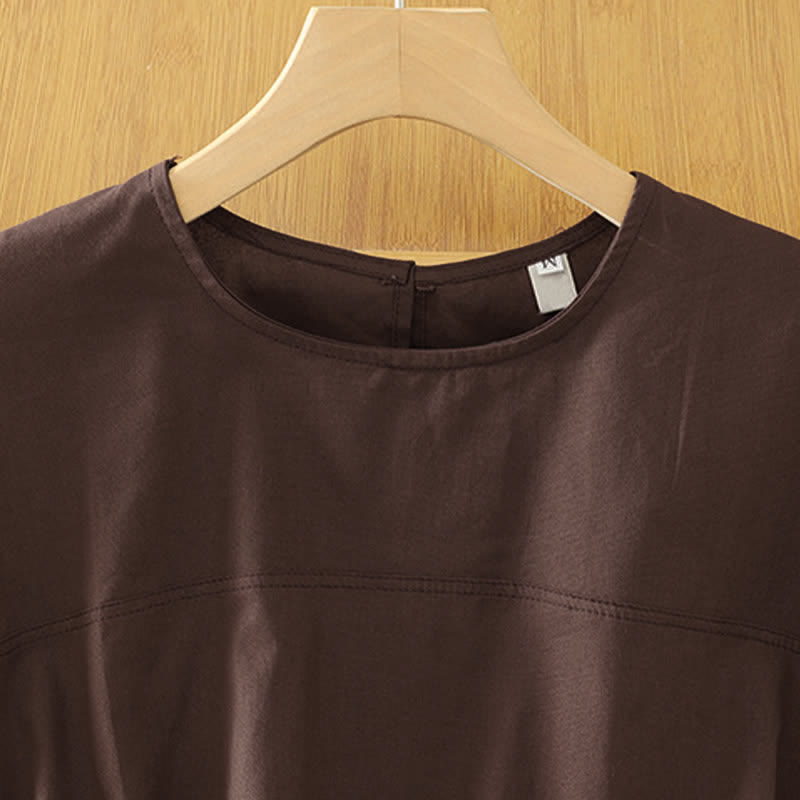 Buddha Stones Zomerse casual Ronde hals T-shirts met Cap mouw mouwen voor dames - image 1