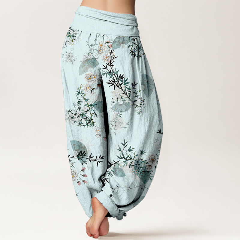 Buddha Stones Dames Waaier met elastische Taille en bamboebloesemmotief - image 1