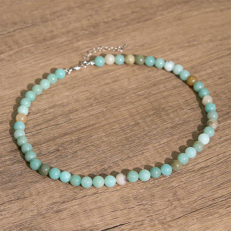 Buddha Stones Balansketting met natuurlijke amazoniet Ketting - Natuurlijke amazoniet (kleur kan variëren) - 8mm - image 0